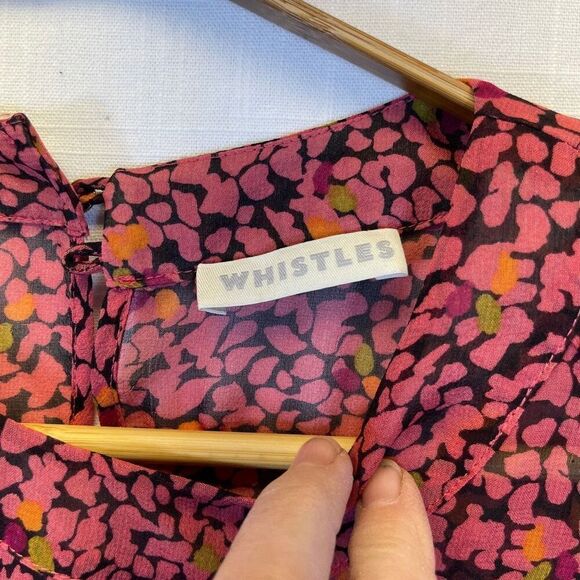 Whistles Multicolor Long Sleeve Floral Classic Balloon Sleeve Blouse Top Size 4 - Picture 2 of 7